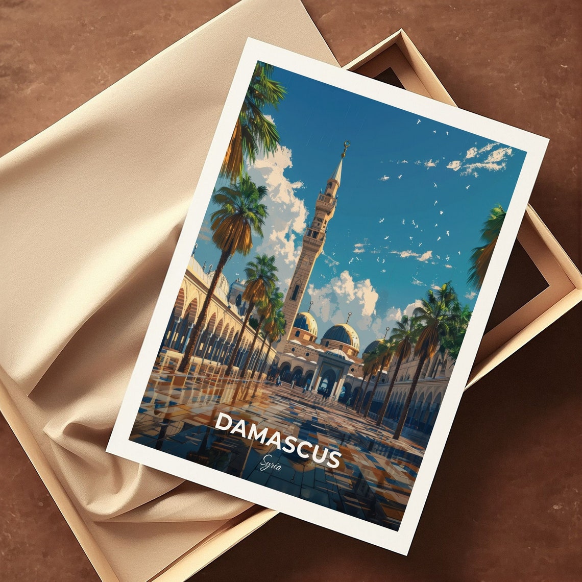 Damascus Syria Historic Umayyad Mosque Courtyard Palms Poster - Image 3