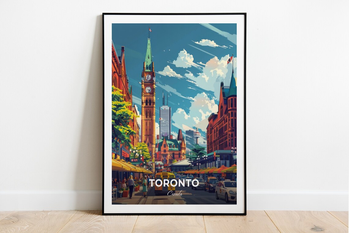 Toronto Canada Saint Lawrence Market Clock Tower Travel Poster