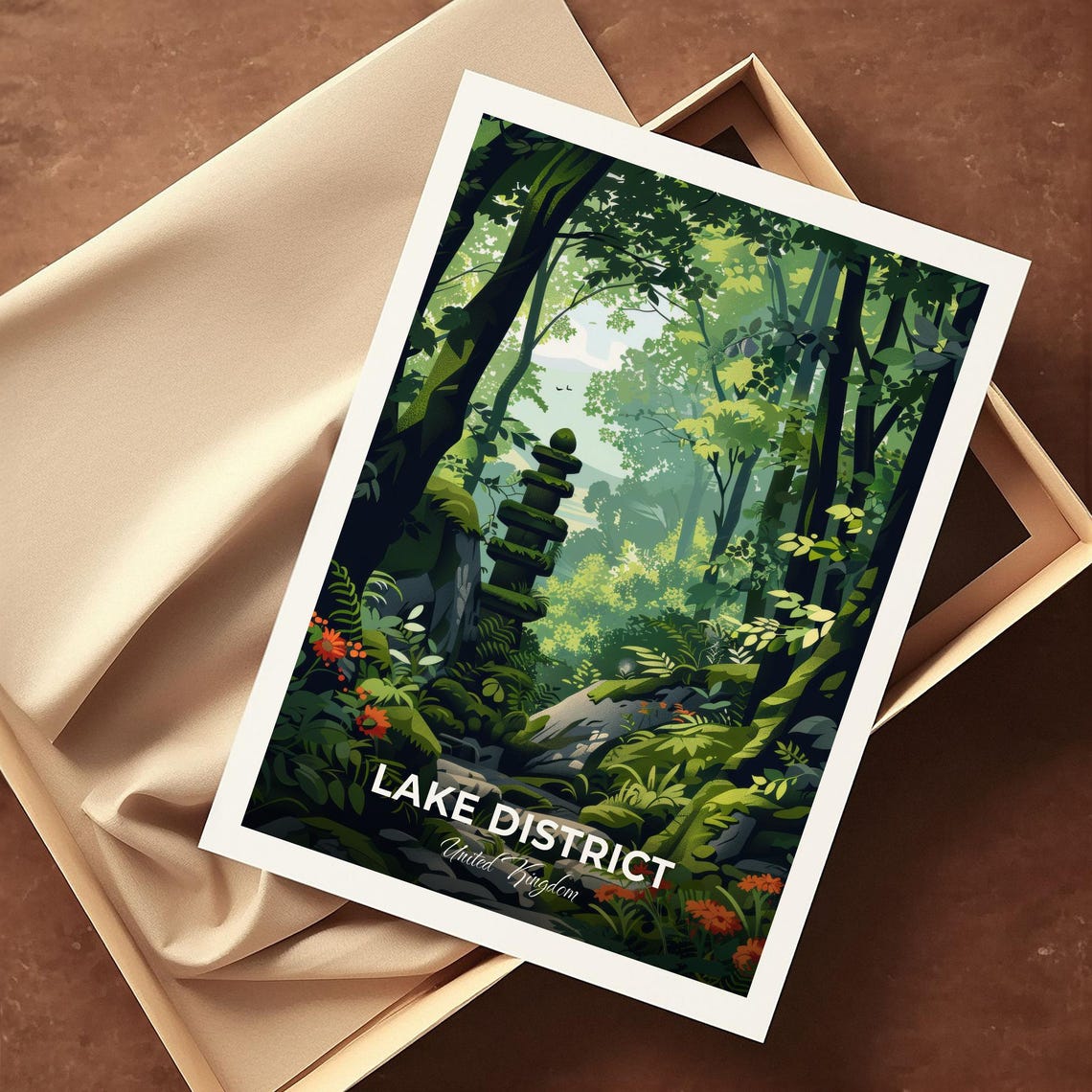 Lake District England Mossy Forest Glen Nature Travel Poster - Image 4