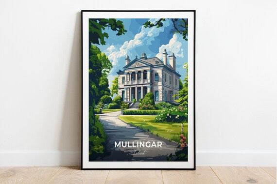 Mullingar Ireland Belvedere House Gardens Grand Manor Travel Poster
