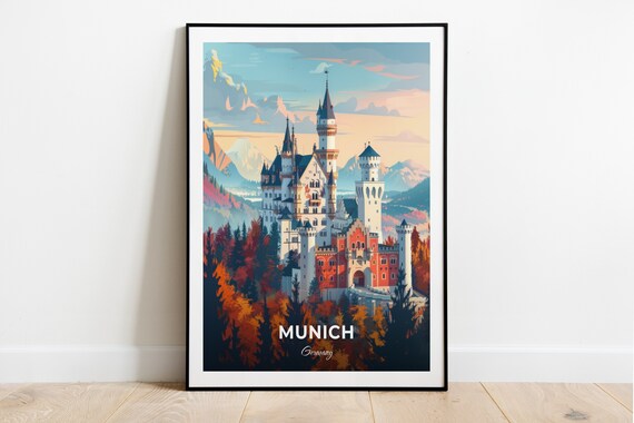 Neuschwanstein Castle Munich Germany Fairytale Travel Poster