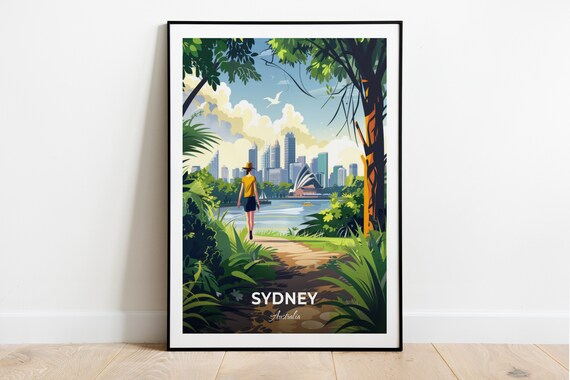 Sydney Australia Royal Botanic Garden Opera House View Travel Poster