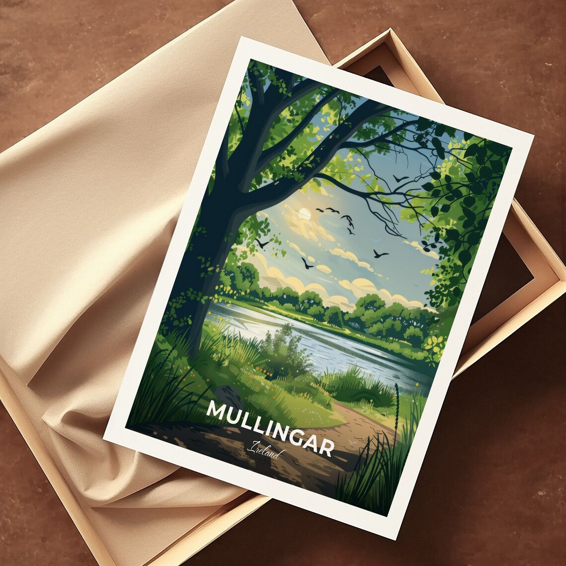 Mullingar Ireland Town Park Lakeside Path Birdsong Morning Scene Poster - Image 3