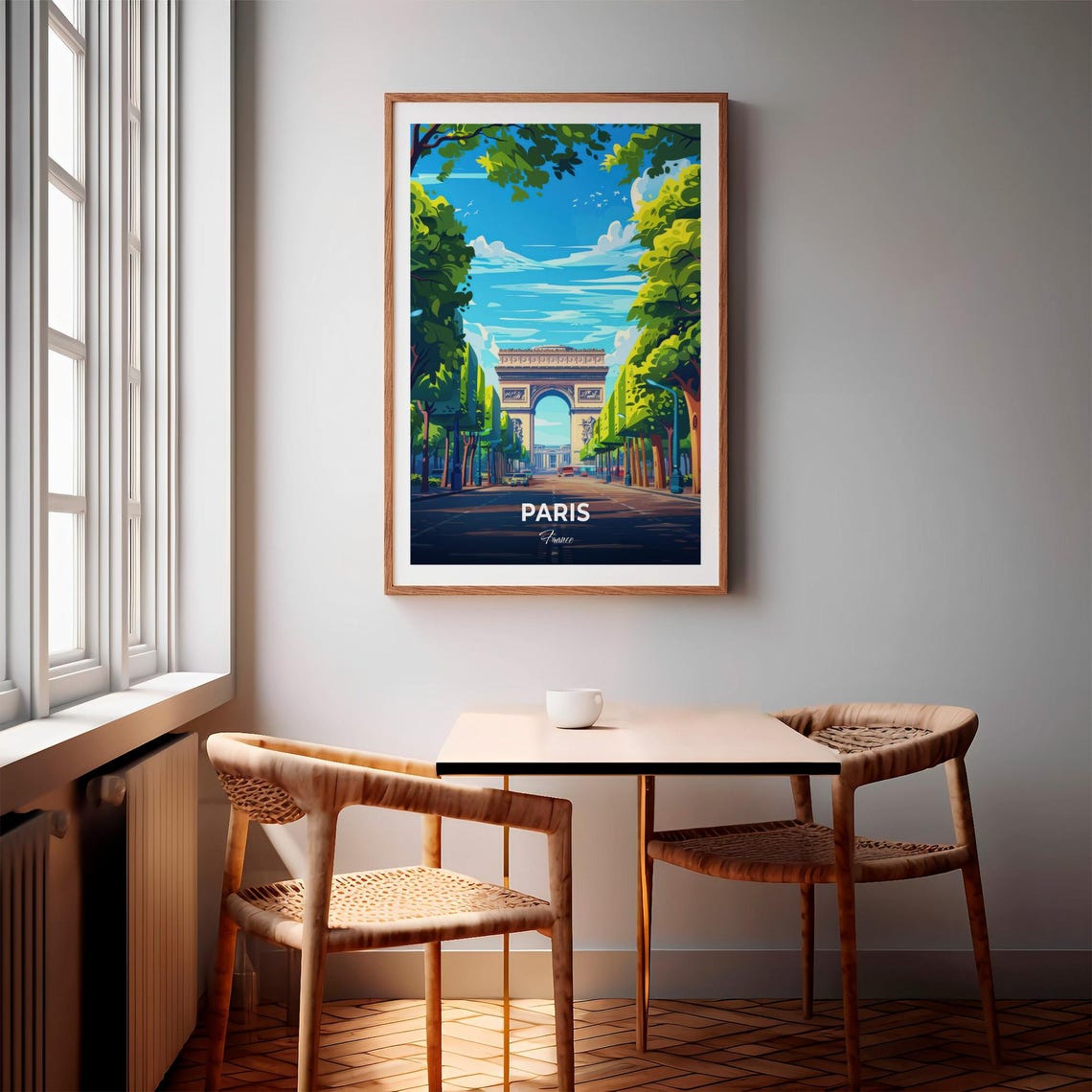 Paris France Arc de Triomphe Champs Elysees Modern Travel Poster - Image 3