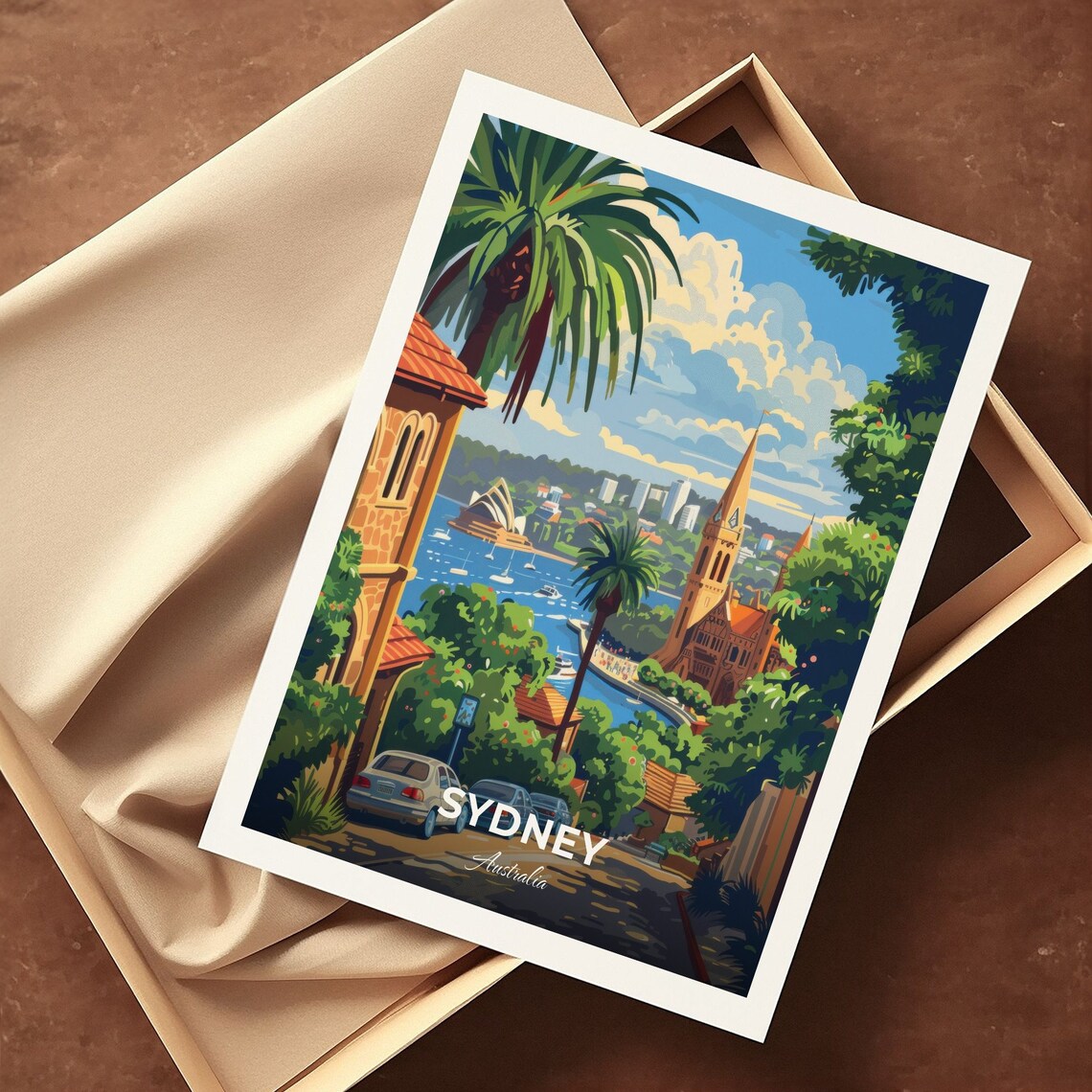 Sydney Harbour Opera House Street View Cityscape Travel Poster - Image 3