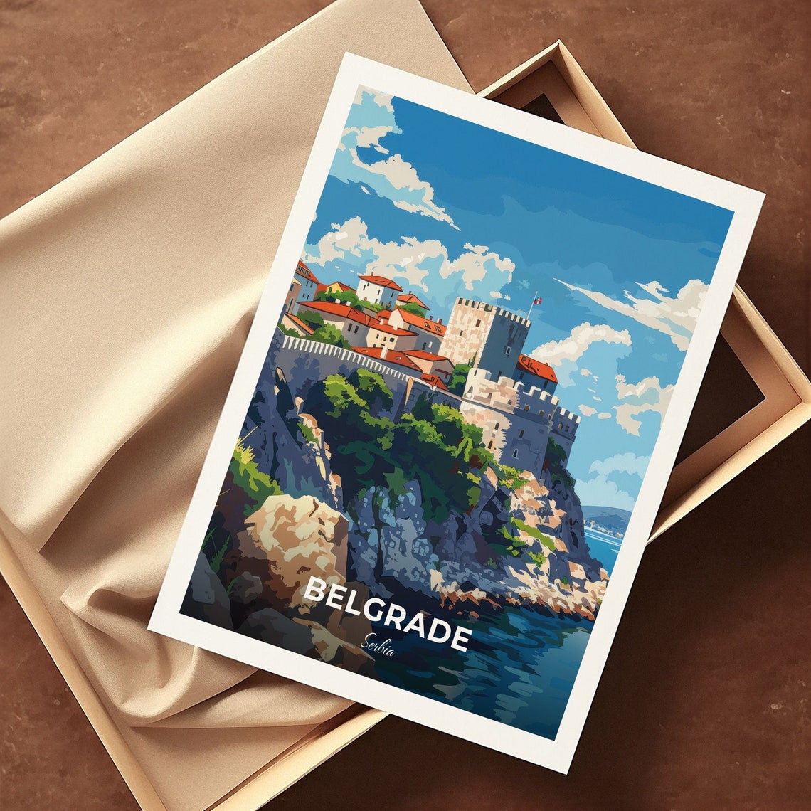 Belgrade Fortress Serbia Riverside Citadel View Travel Poster - Image 3