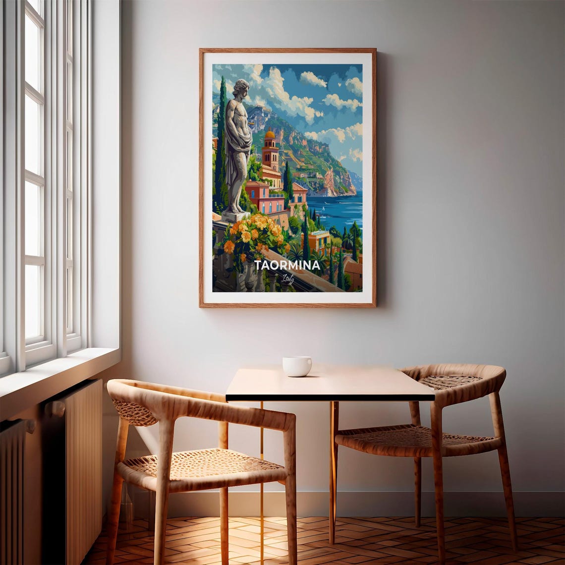 Taormina Travel Poster Public Garden Of Taormina City Print Cityscape Artwork Birthday Wedding Gift Wall Art Location Print - Image 3