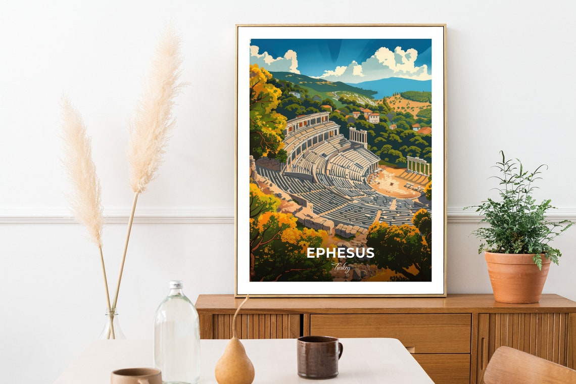 Ephesus Great Theatre Ancient Amphitheatre Hillside Turkey Poster - Image 2