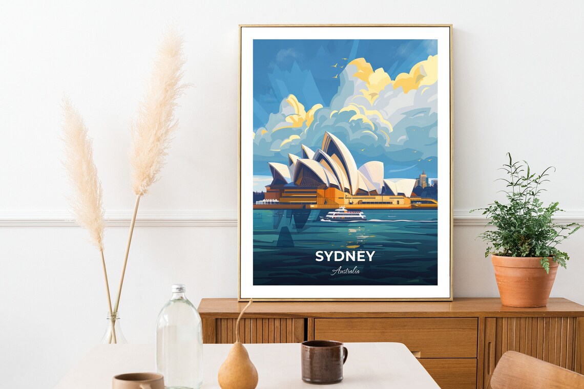 Sydney Opera House Bright Daytime Harbour Sail Cityscape Poster - Image 2