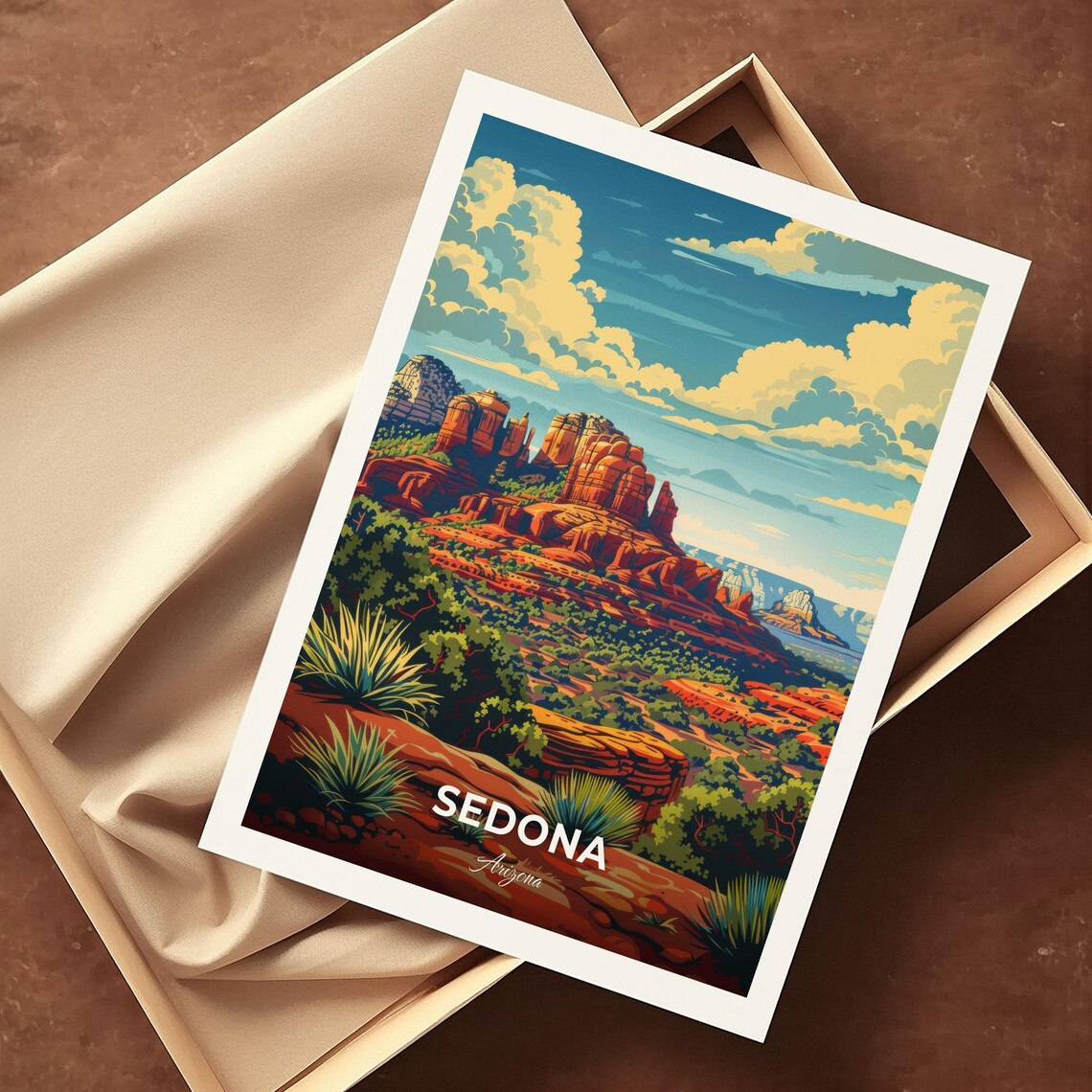 Sedona Arizona Red Rock Desert Landscape Vintage Travel Poster - Image 4