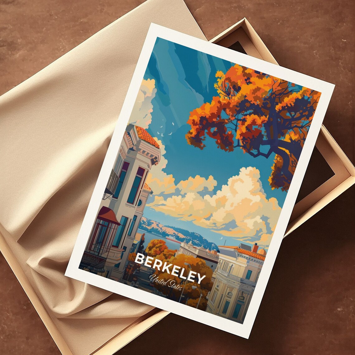 Berkeley California Street Bay View Historic Buildings Travel Poster - Image 3