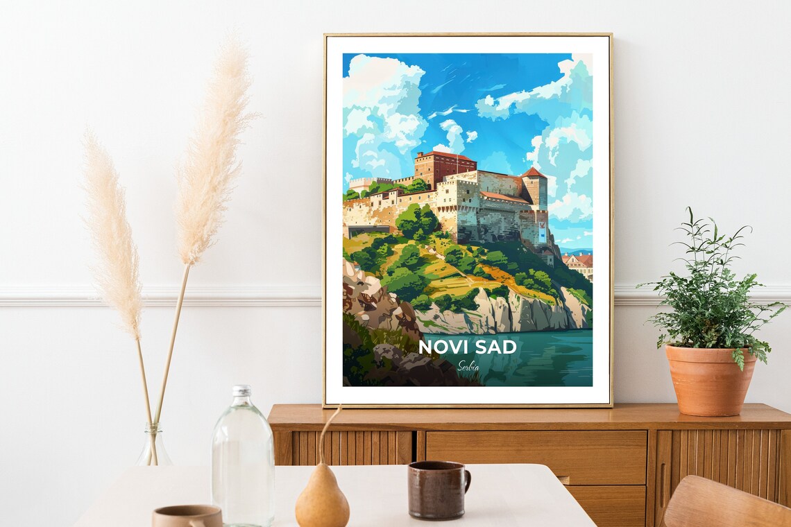 Novi Sad Petrovaradin Fortress Danube River Travel Poster Serbia - Image 2