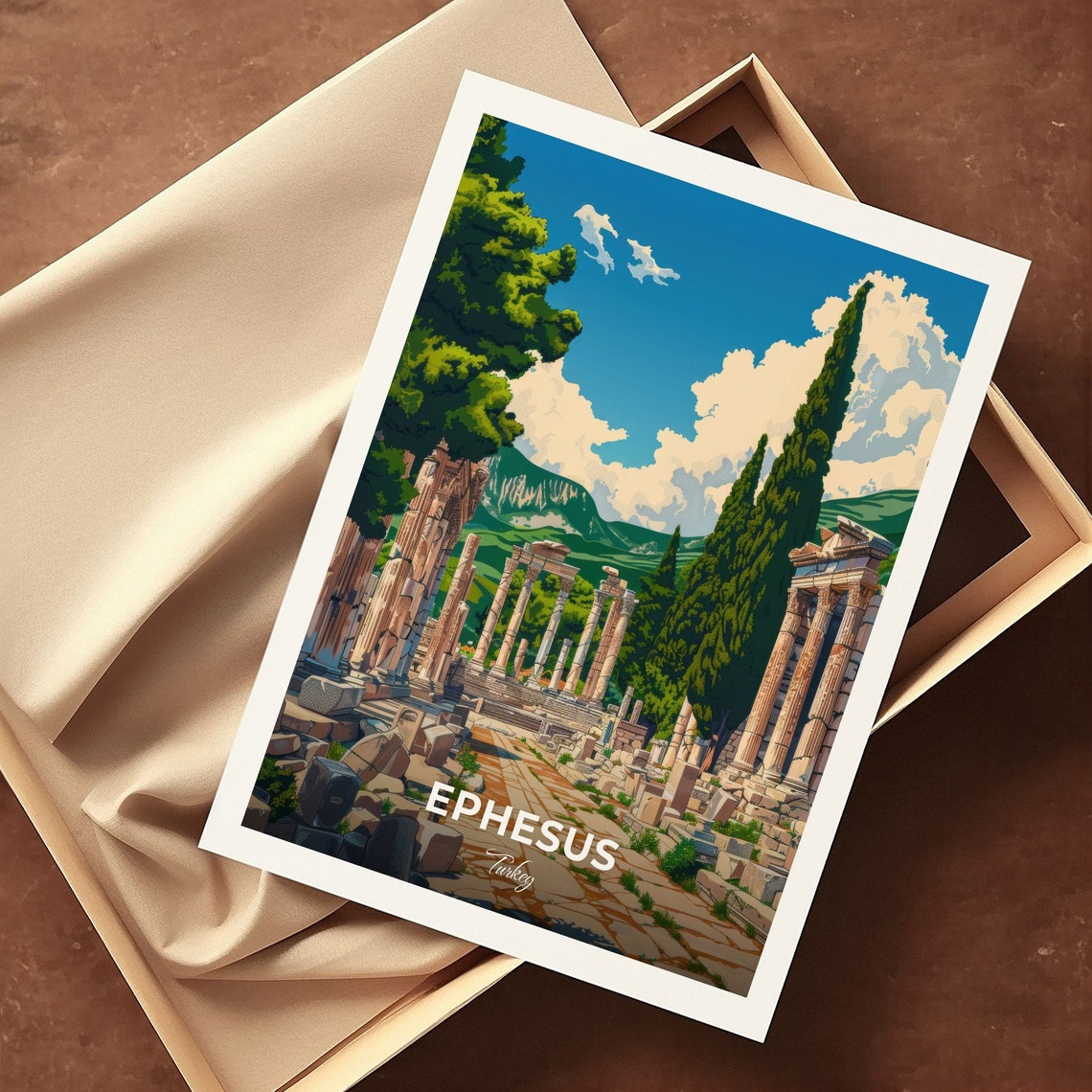 Ephesus Turkey Colonnaded Street Ancient Ruins Travel Poster - Image 3
