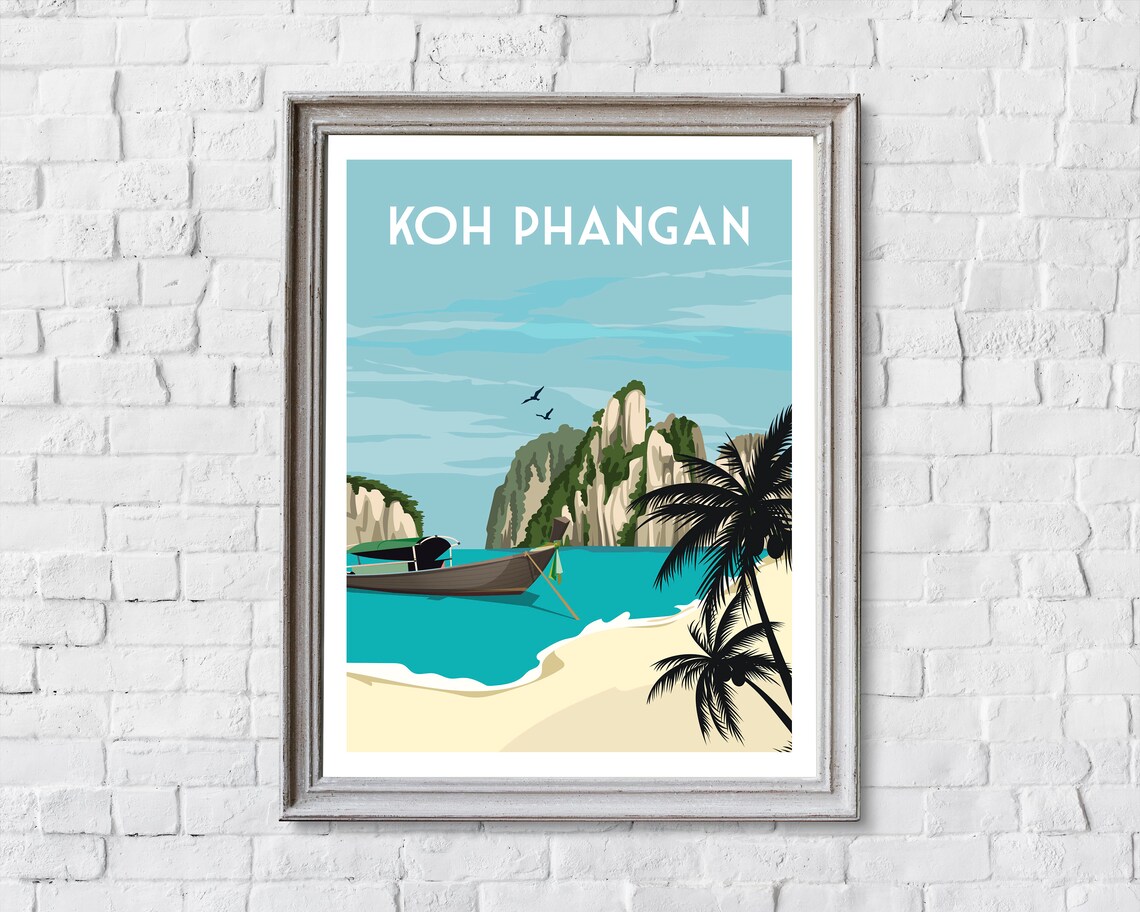 Koh Phangan Thailand Travel Poster, Asia Art Print - Image 2