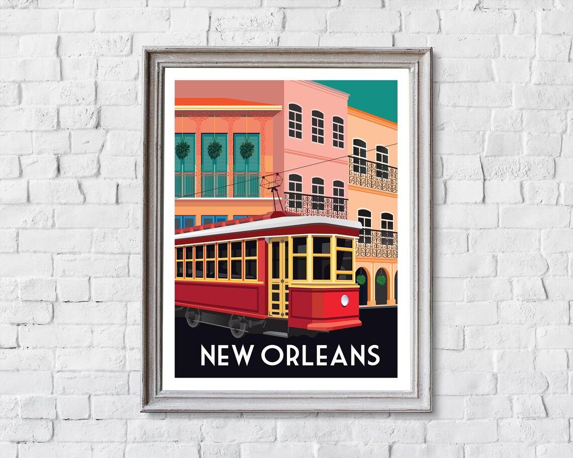 New Orleans Retro Travel Poster, City Wall Art Print - Image 2