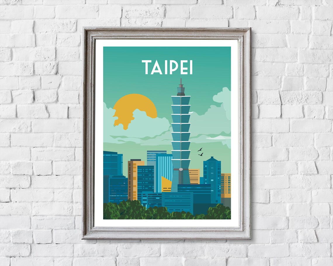 Taipei, Taiwan Travel Poster, City Wall Art Print - Image 2