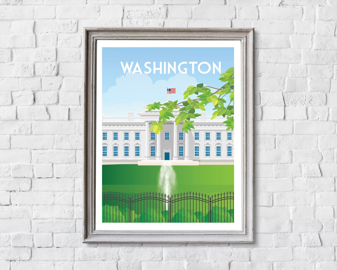 Washington Travel Poster, The White House Art Print - Image 2