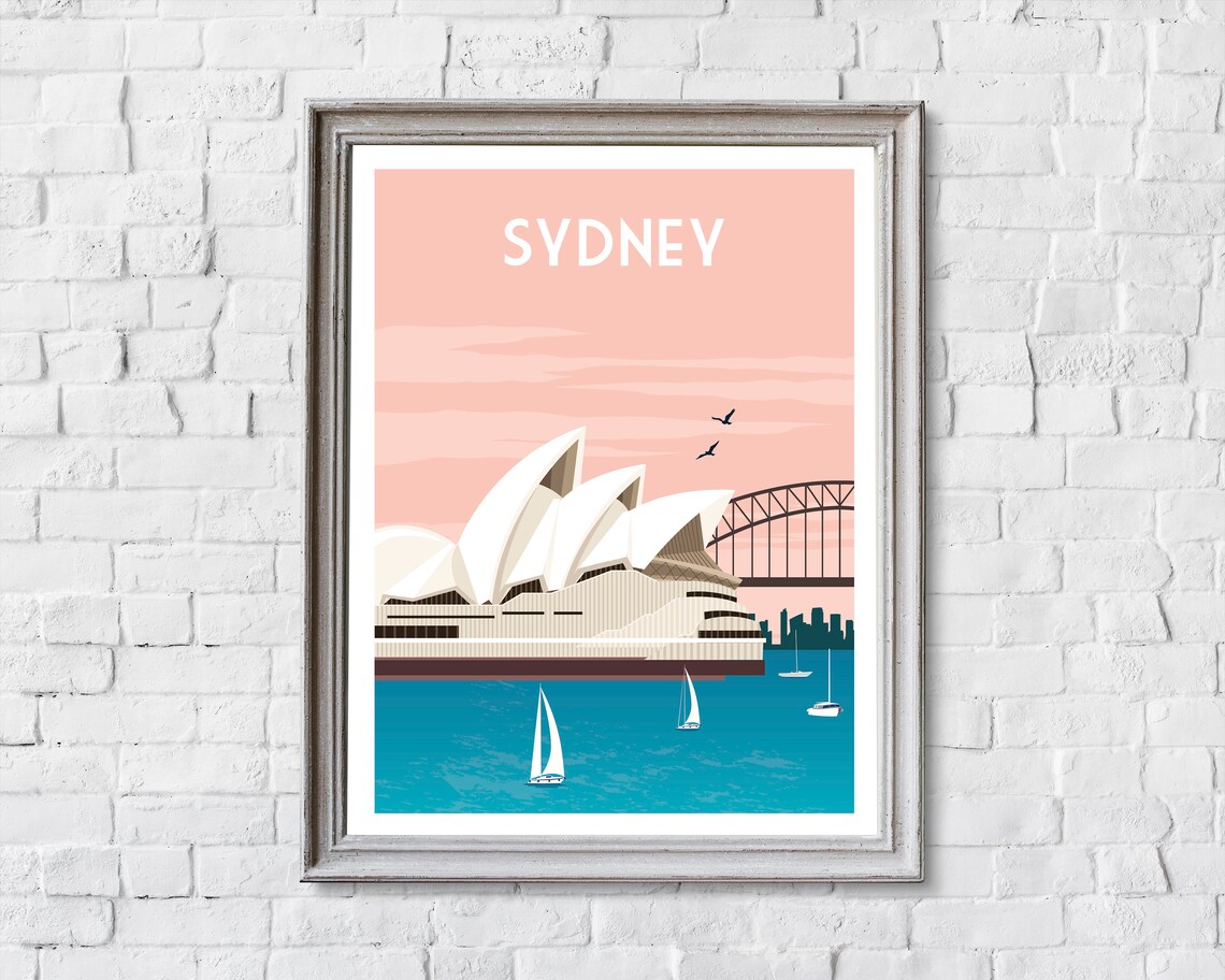 Sydney Retro Travel Poster, Australia Wall Art Print - Image 2