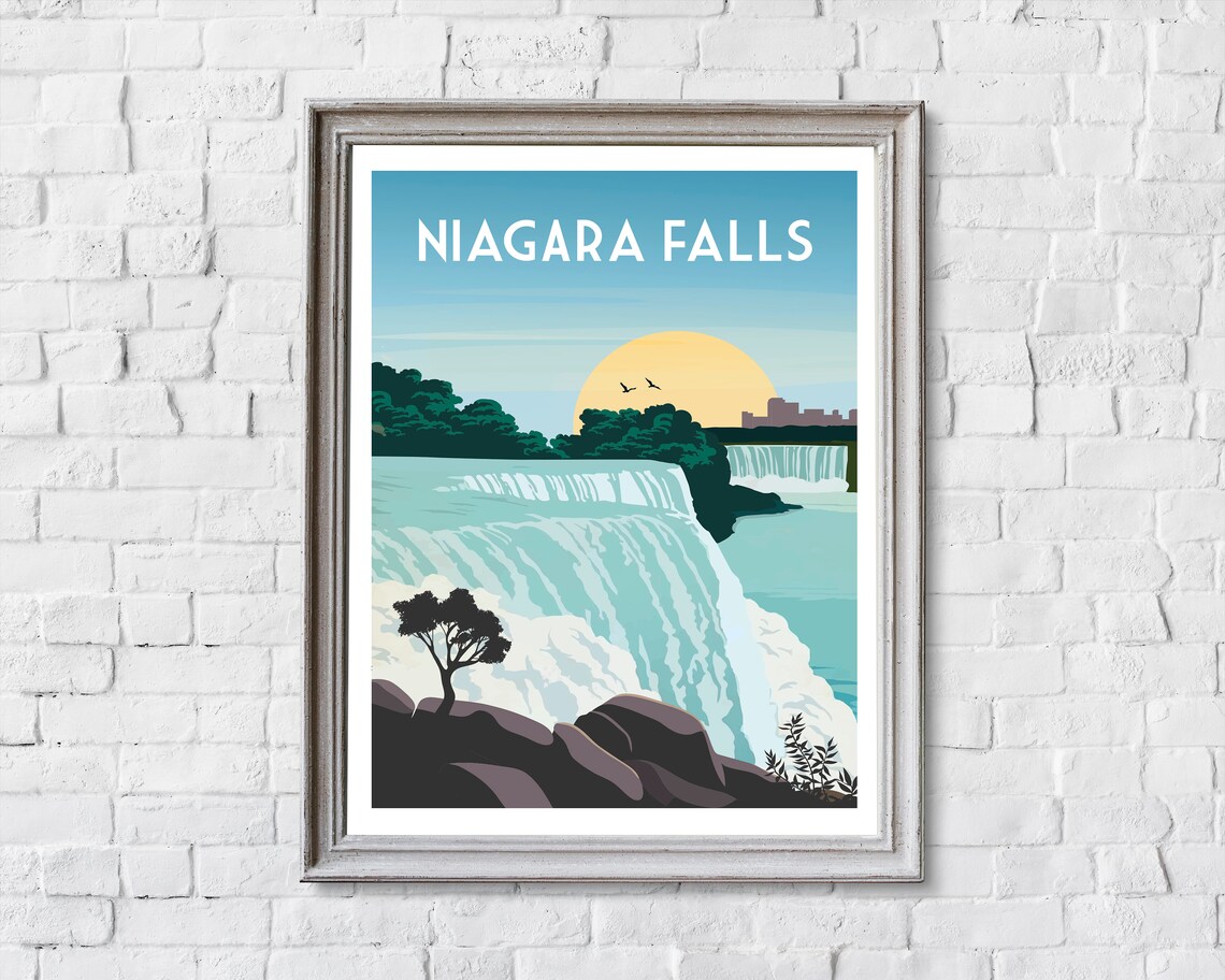 Niagara Falls Retro Travel Poster, Canada Art Print - Image 2