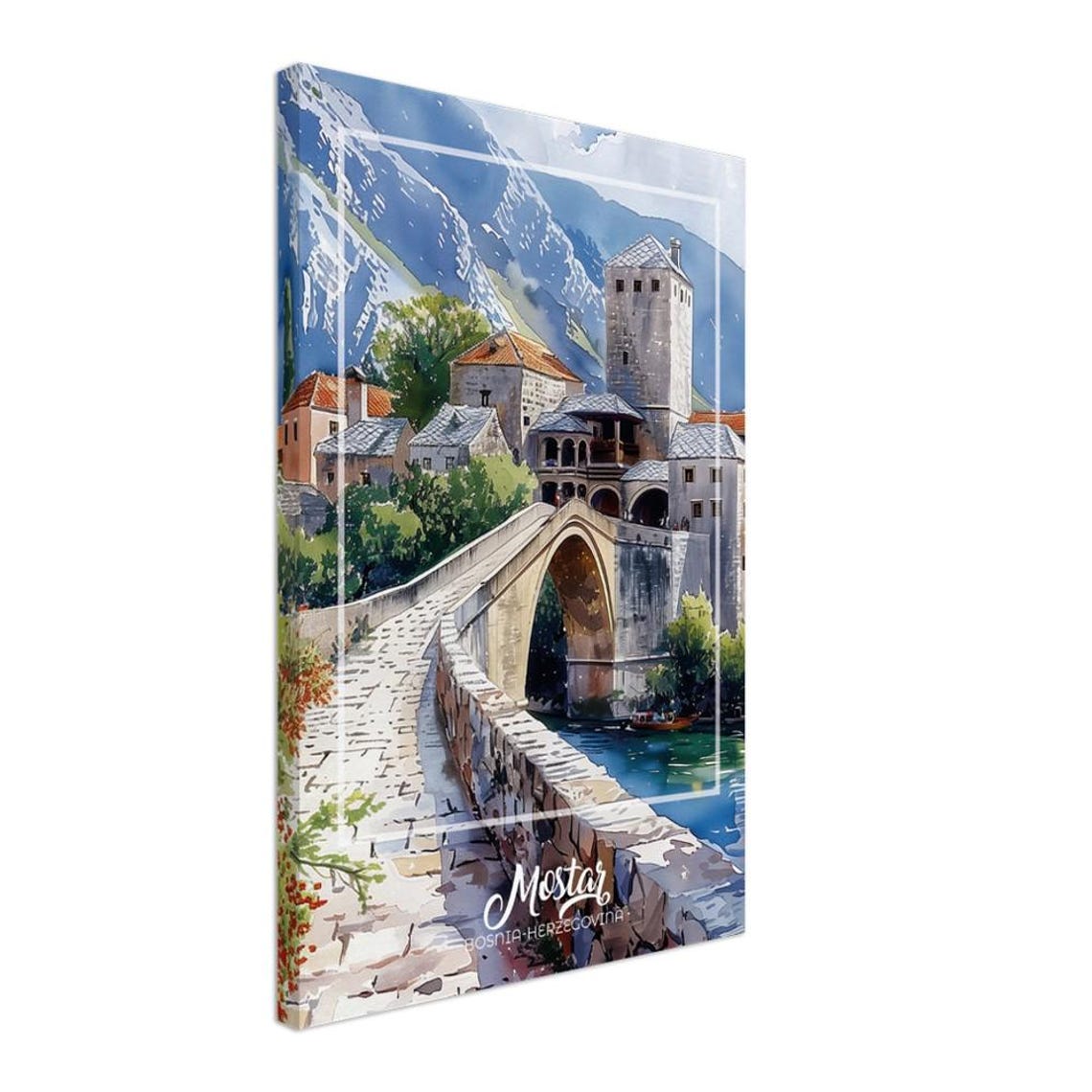Mostar Bosnia Herzegovina Wall Art Mostar Bridge Beautiful Scenery Home Decor Poster Gift Travel Souvenir Wall Art - Image 3