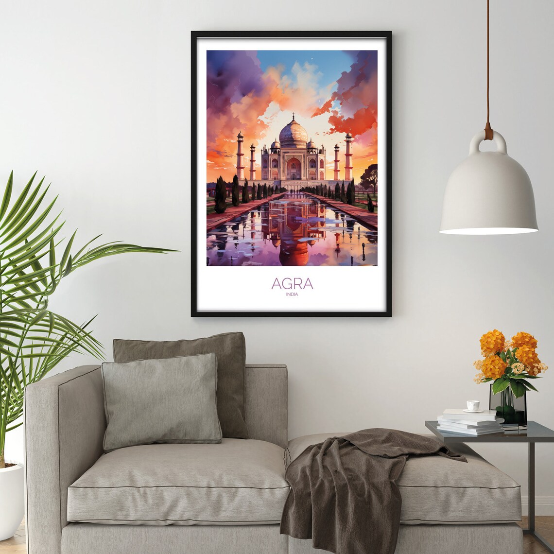 Taj Mahal, Agra India Travel Poster, Souvenir - Image 3
