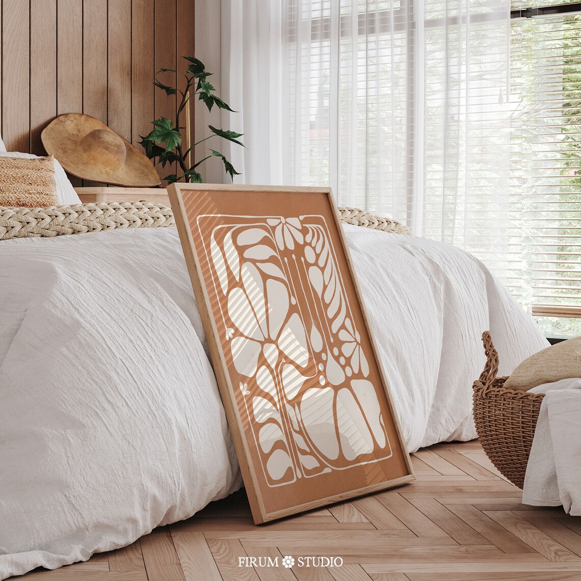 Abstract Botanical Art Print, Boho Minimalist Terracotta - Image 2