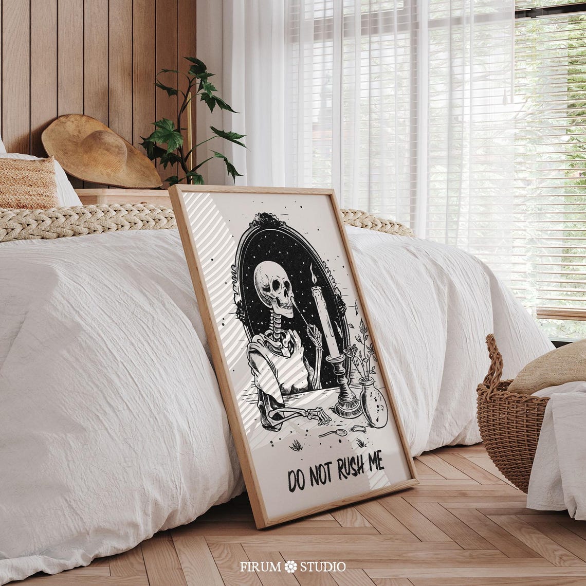 Do Not Rush Me Skeleton Candle Gothic Halloween Funny Quote Poster - Image 2
