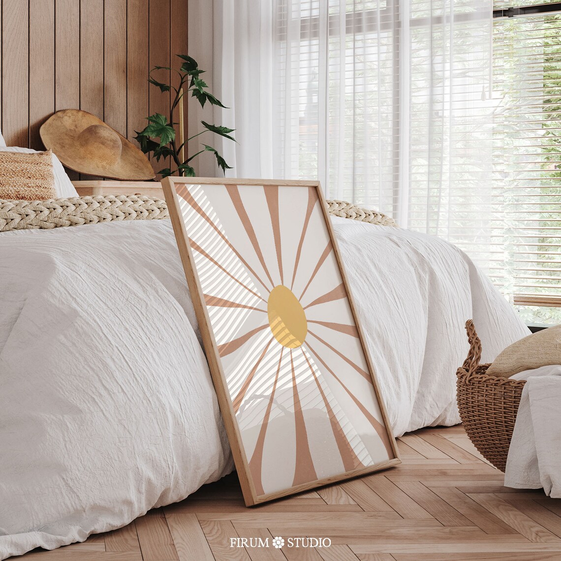Daisy Neutral Botanical Floral Art Print - Image 2