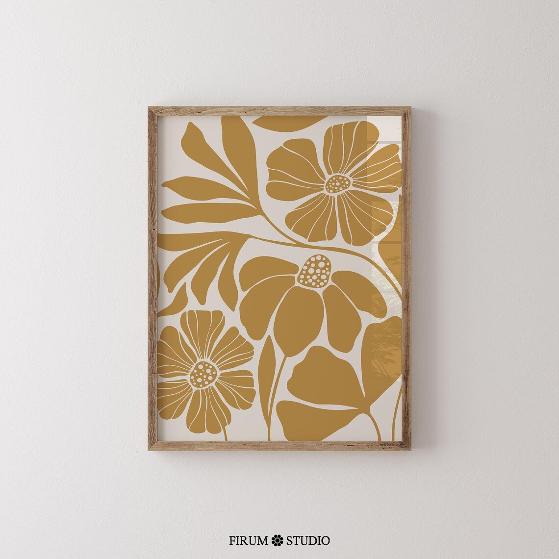 Abstract Botanical Mustard Yellow Botanical Poster