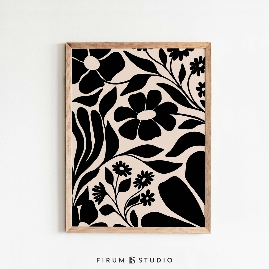 Abstract Botanical Wall Art, Neutral Minimalist Print