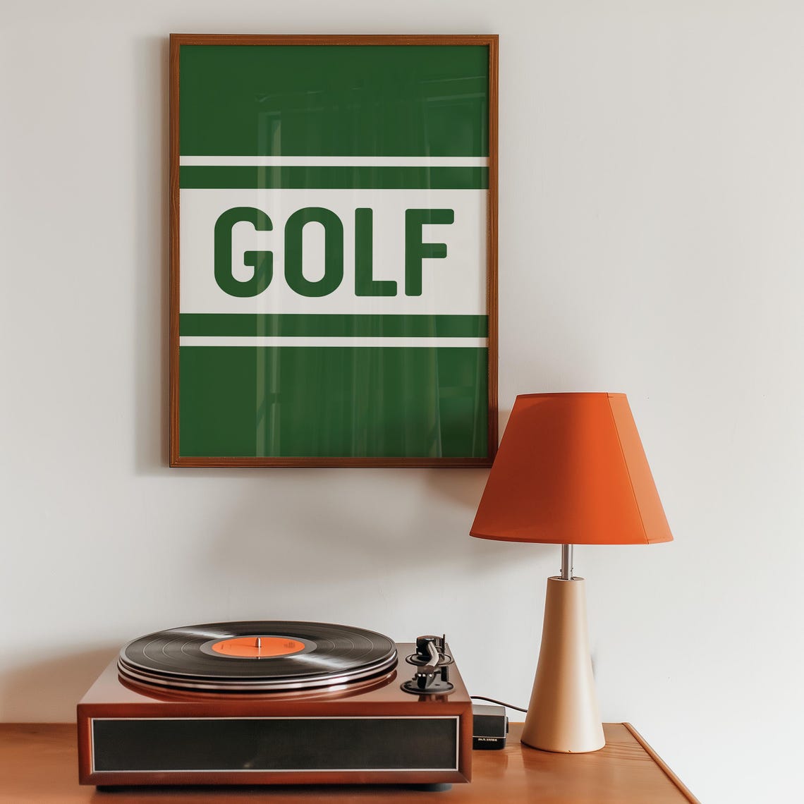 GOLF Bold Lettering Green Stripe Athletic Modern Sports Wall Poster - Image 4