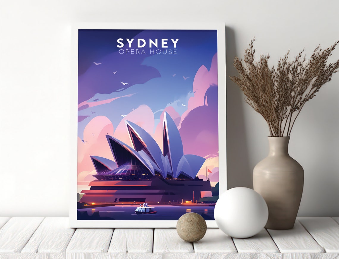 Sydney Opera House Australia Sunset Iconic Harbor Travel Poster - Image 3