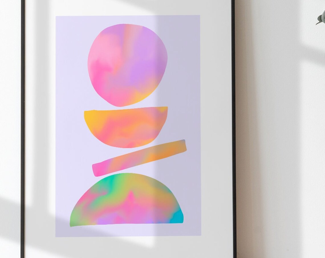 Abstract Boho Mid-Century Modern Art Print