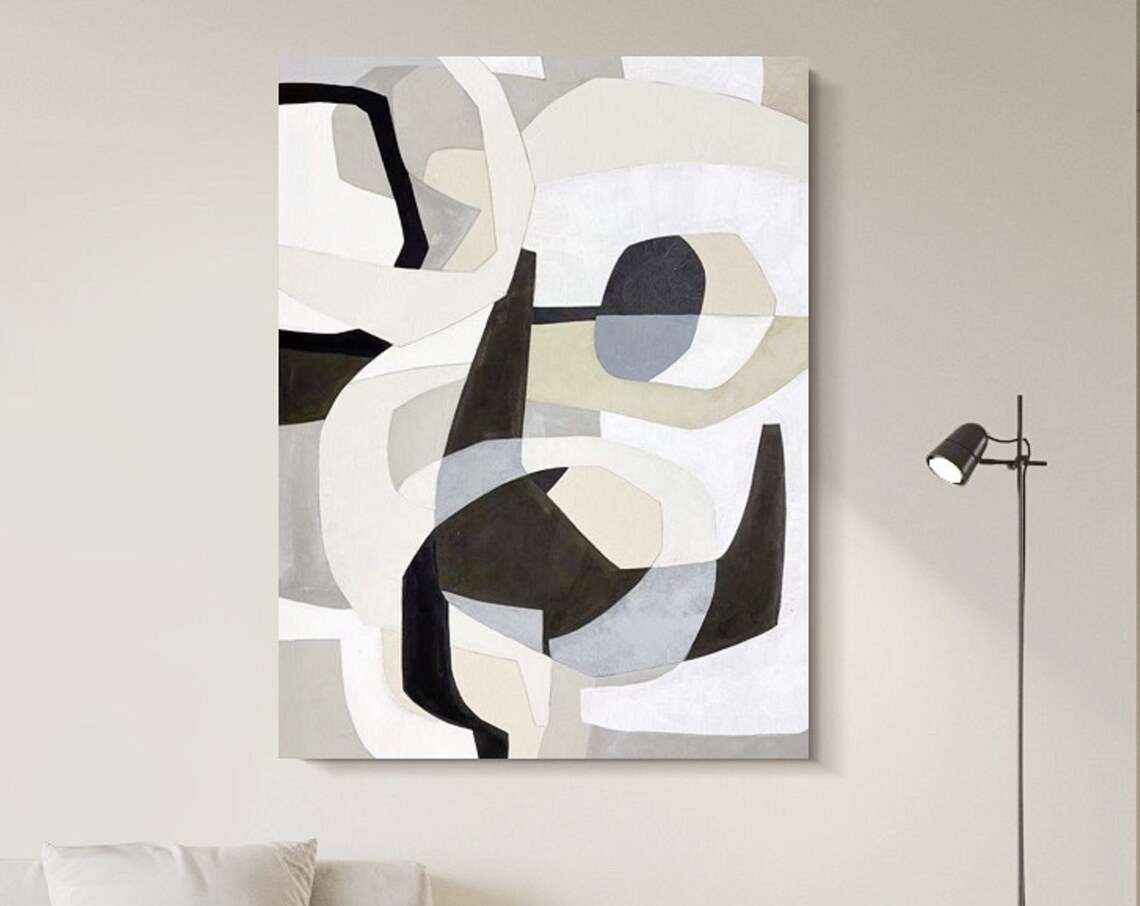 Sweeping Black Brushstrokes on White Minimal Abstract Poster