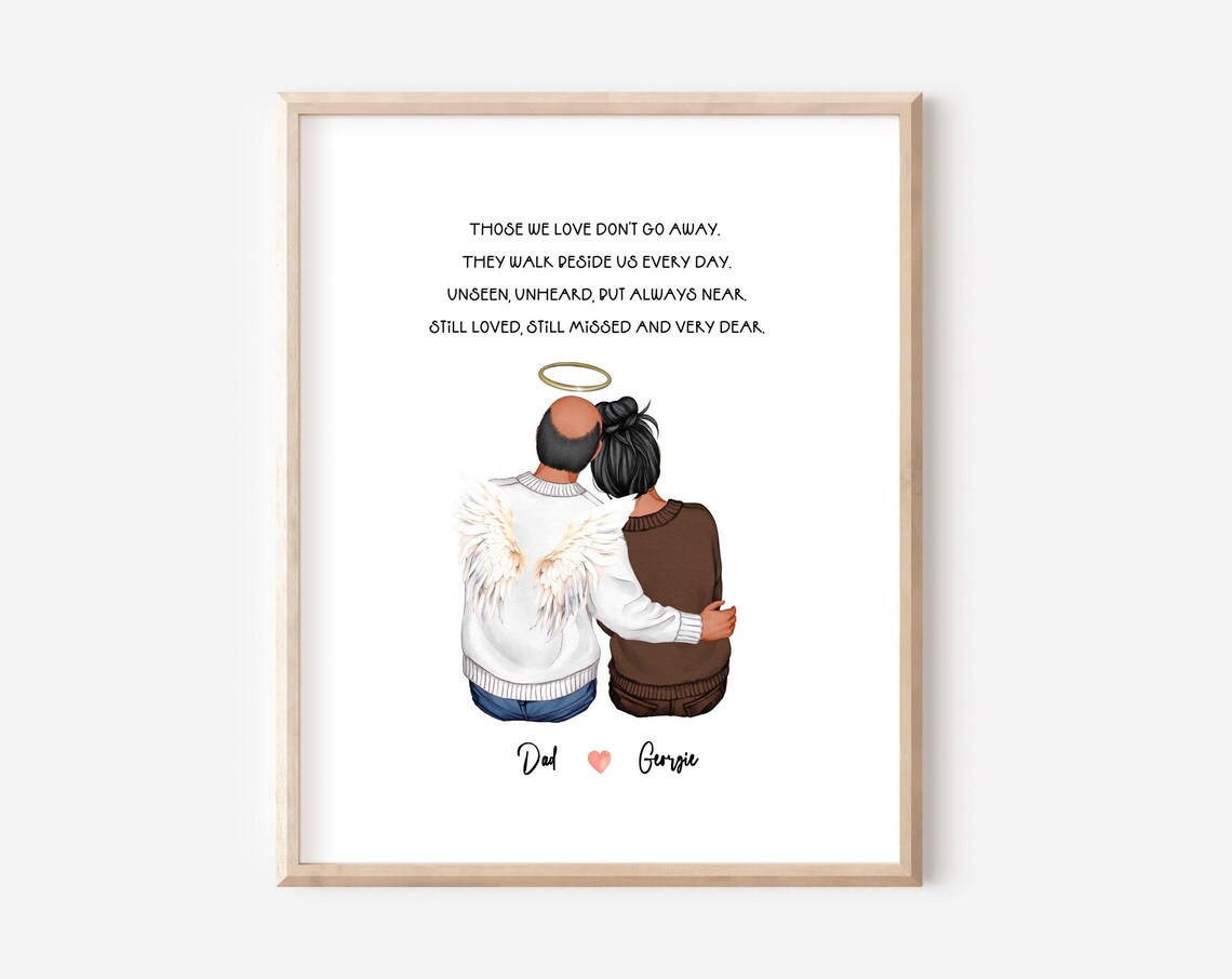 In Loving Memory Of Dad Angel Wings Memorial Tribute Gift Poster