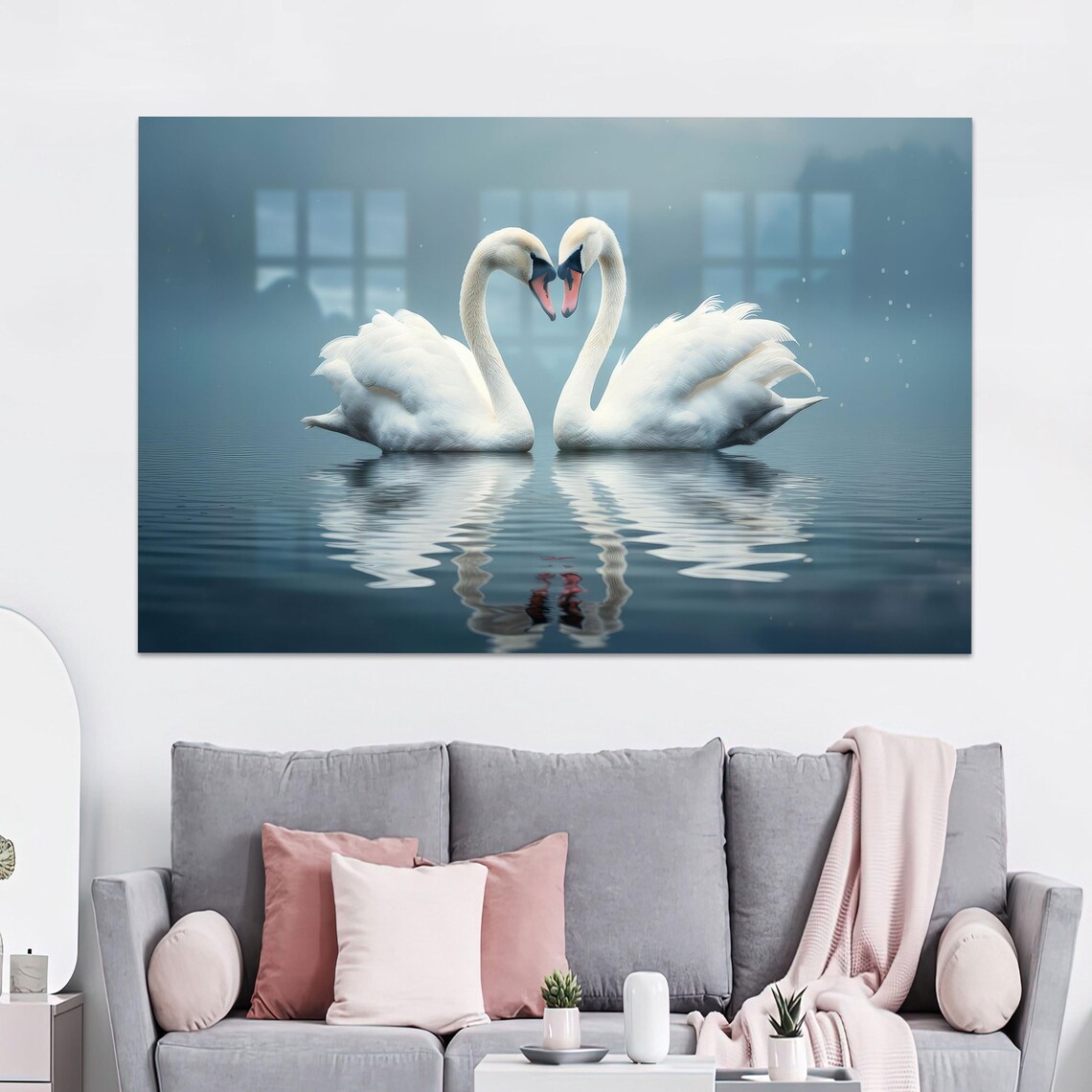 Swans In Love Personalized Teacher Art Print