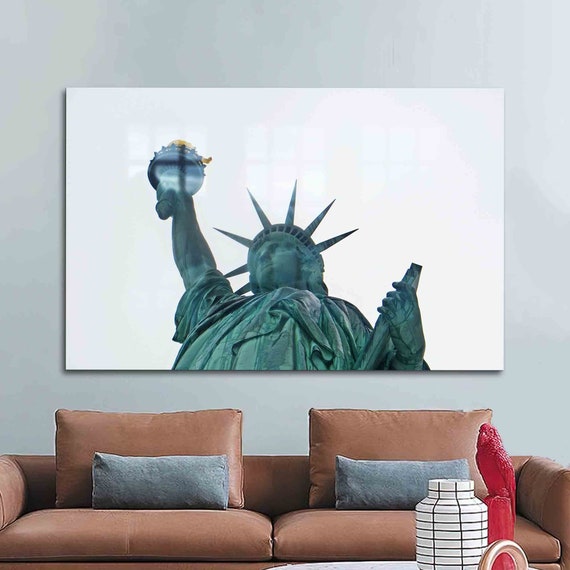 Wall Decoration Tempered Glass Mural Art Statue Of Liberty Famous