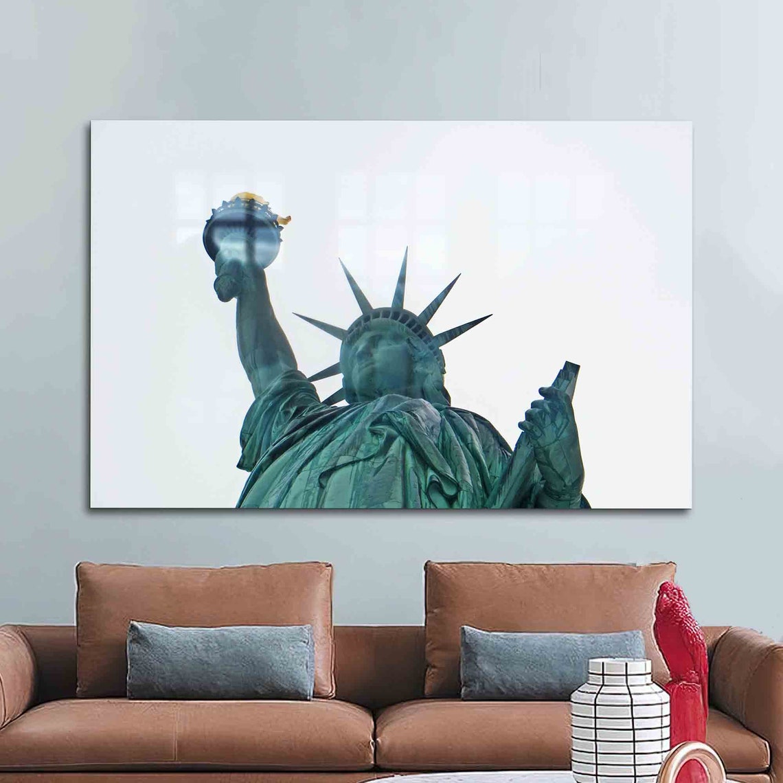 Statue Of Liberty Torch Crown Close Up New York Harbor Iconic Poster