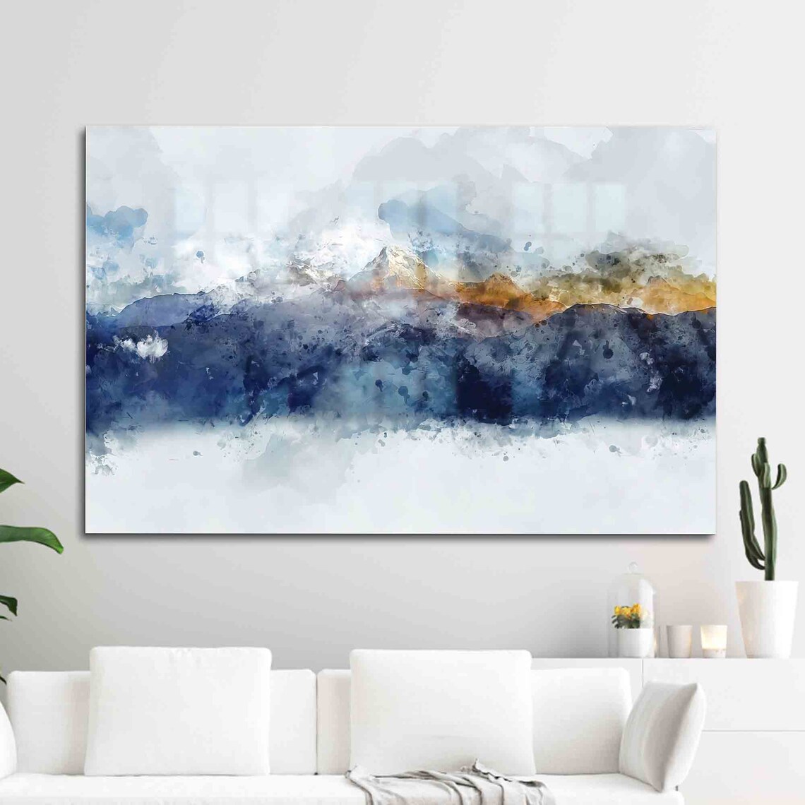 Glass Wall Decor Mountain Landscape Poster