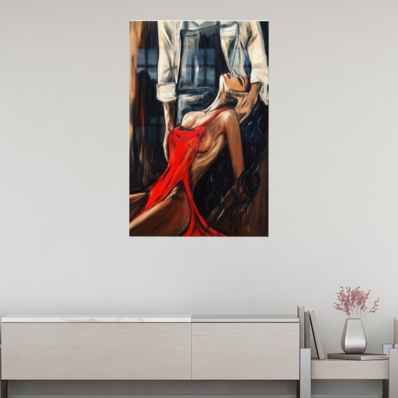 Boho Wall Decor Sexy Couple Glass Sensual Art Bedroom Tempered Modern Kitchen