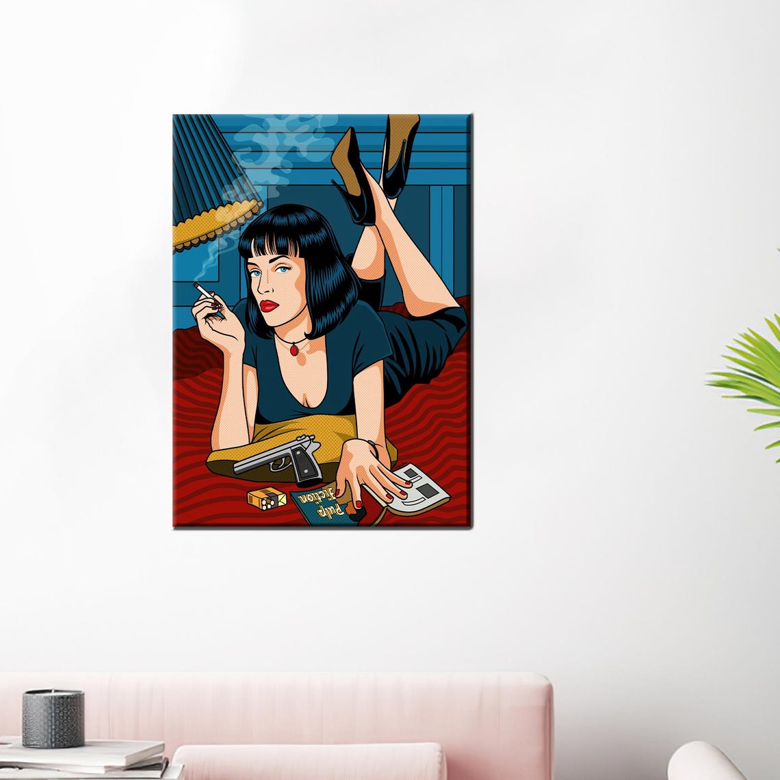 Mia Wallace Pulp Fiction Style Pop Art Woman Portrait Poster