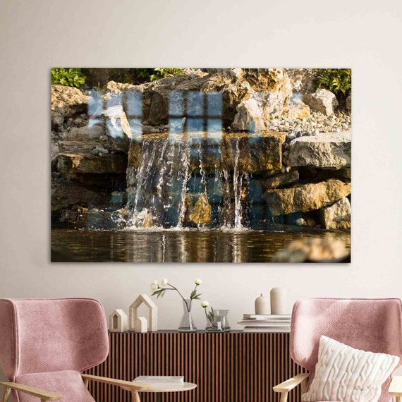 Wall Decoration Glass Decor Printing Nature Art Waterfall Tempered Landscape