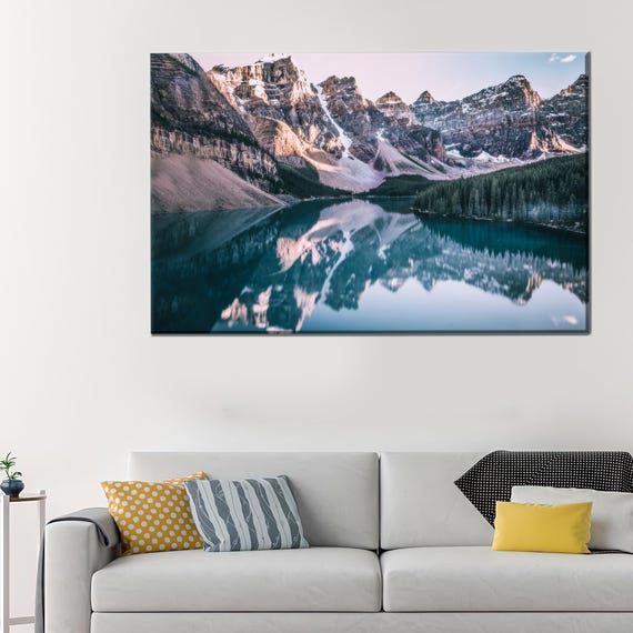 Mountai Landscape Canvas Office Art Personalized Teacher Gift Poster Moraine Lake Contemporary Decor