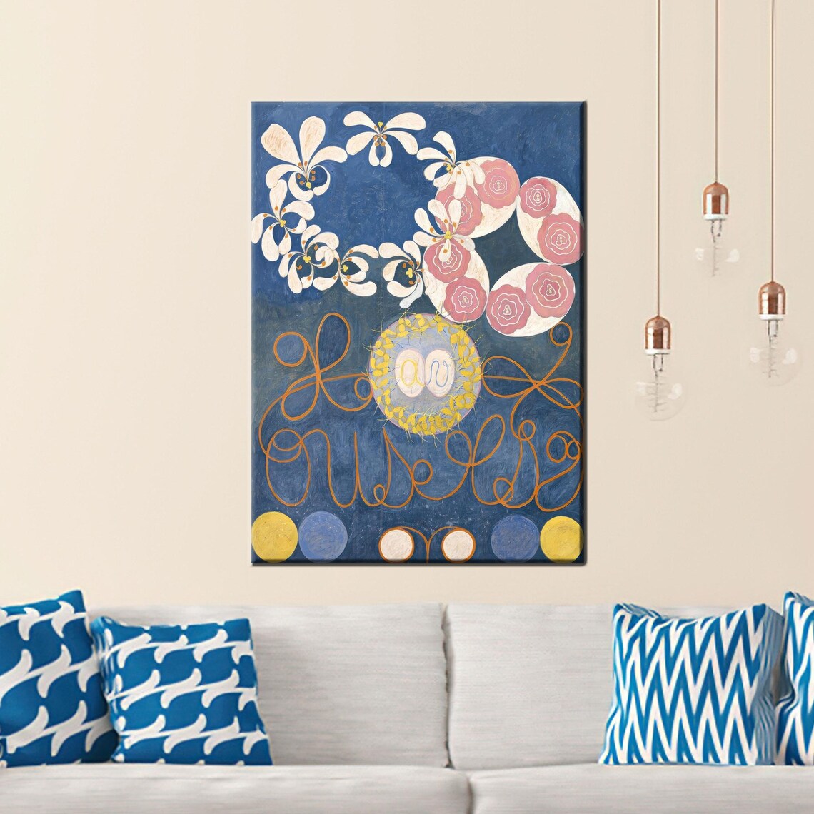Hilma af Klint Childhood Symbolic Floral Blue Spiritual Abstract Poster
