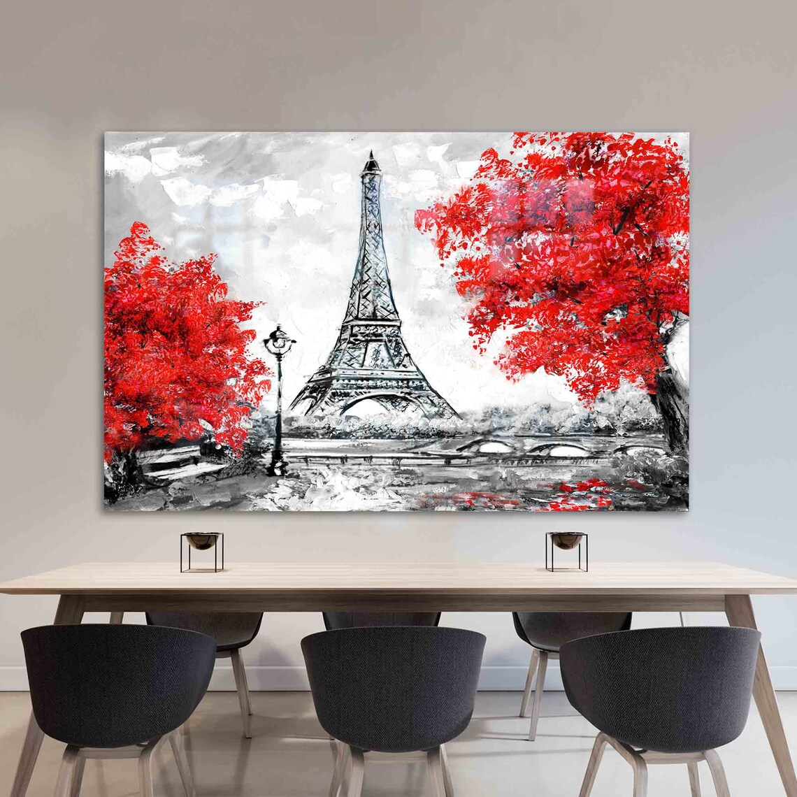 Paris Eiffel Cityscape Art Print, Travel Poster