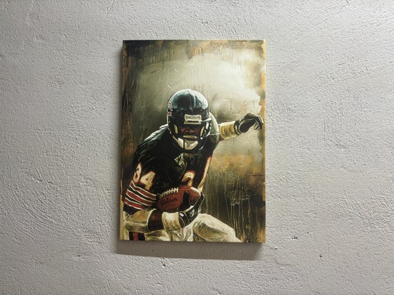 Football Canvas Walter Payton Art Gym Sports Wall Decor Sport Motivational