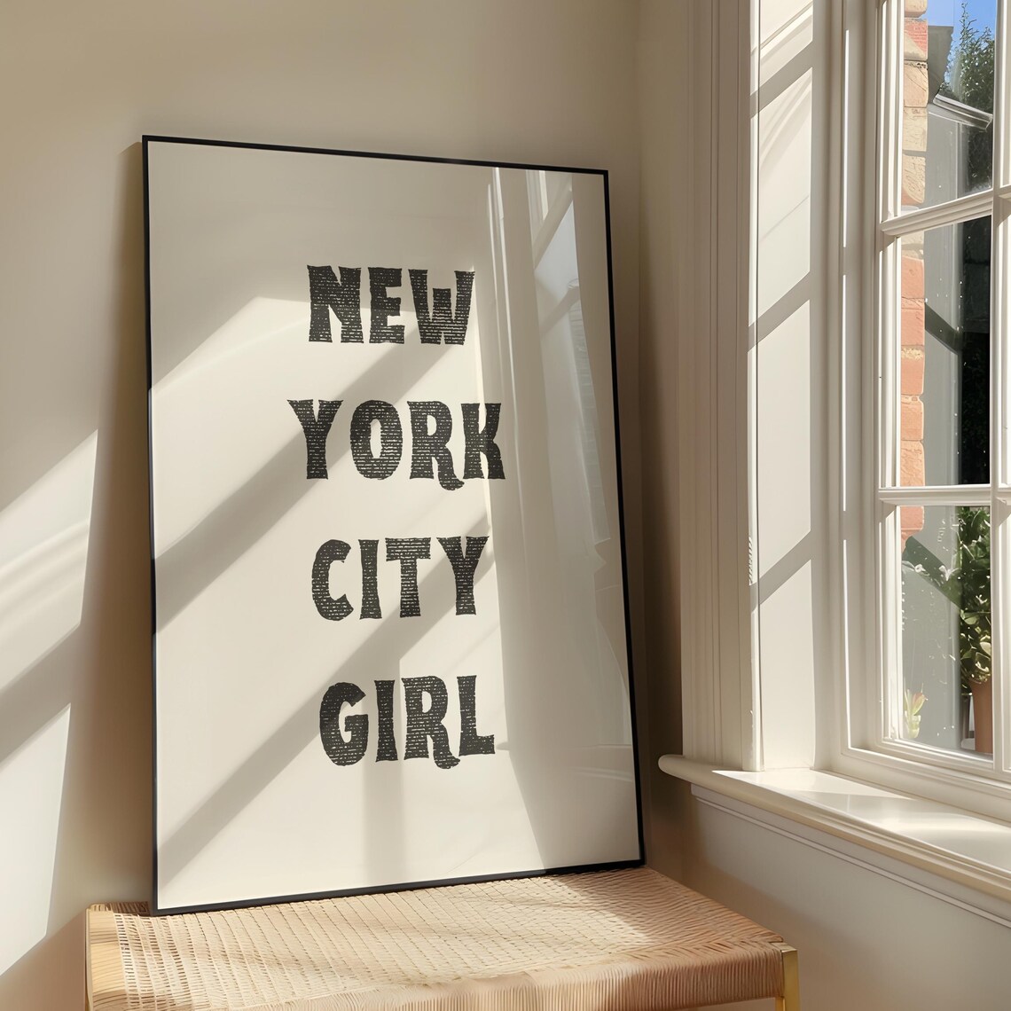 New York City Girl Vintage Stamp Art Print