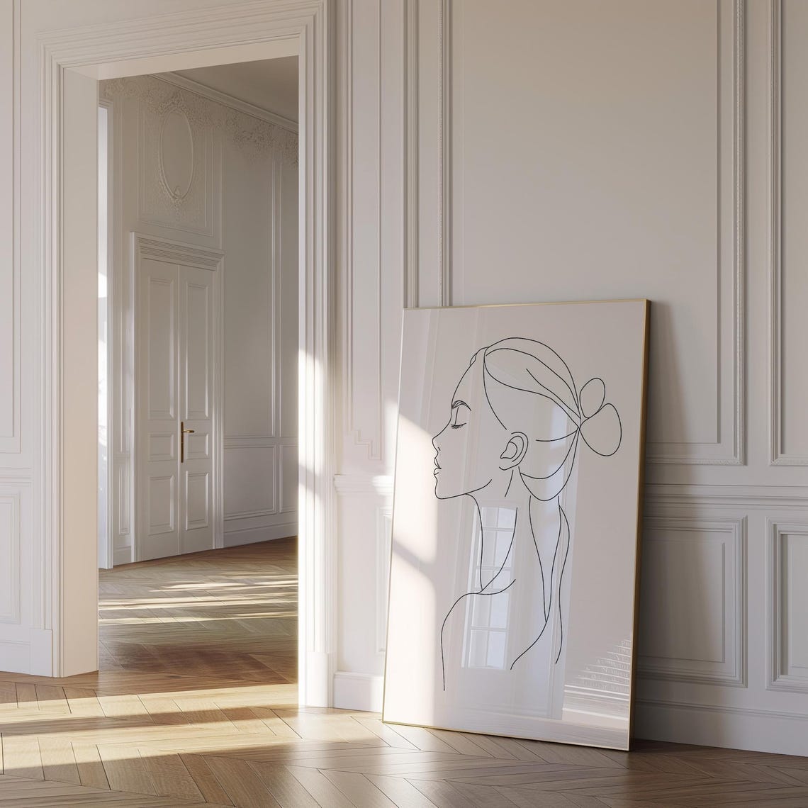 Refined Minimalist Line Art Woman Profile Elegant Modern Poster - Image 2