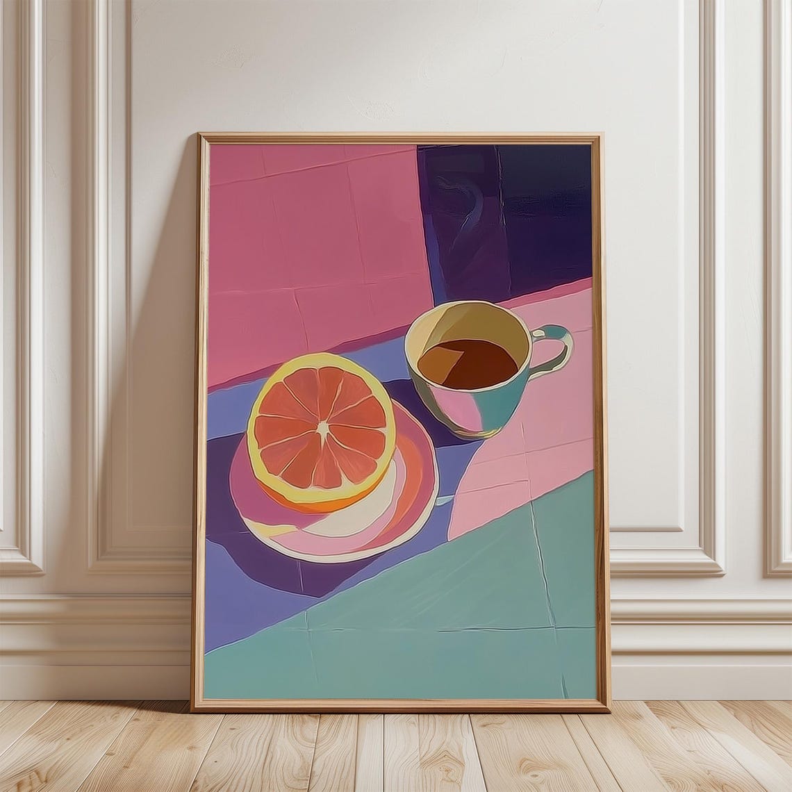 Coffee Cup and Grapefruit Breakfast Still Life Pop Art Poster - Image 5