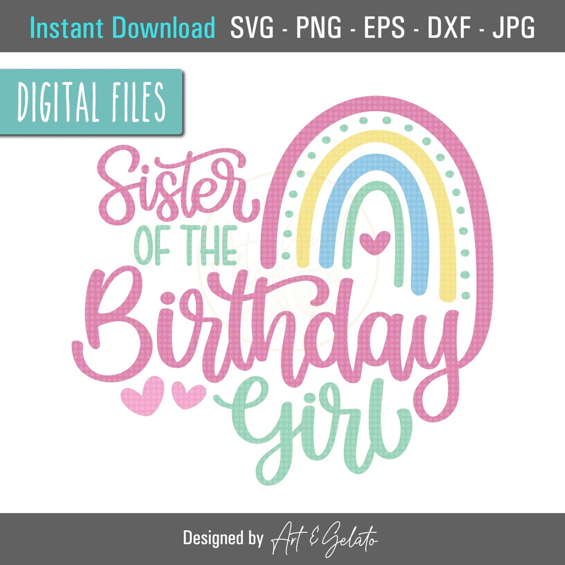 Sister Of The Birthday Girl Svg Birthday Rainbow Svg Sisters Birthday Shirt Happy Birthday Svg Girl Birthday Party Rainbow Boho